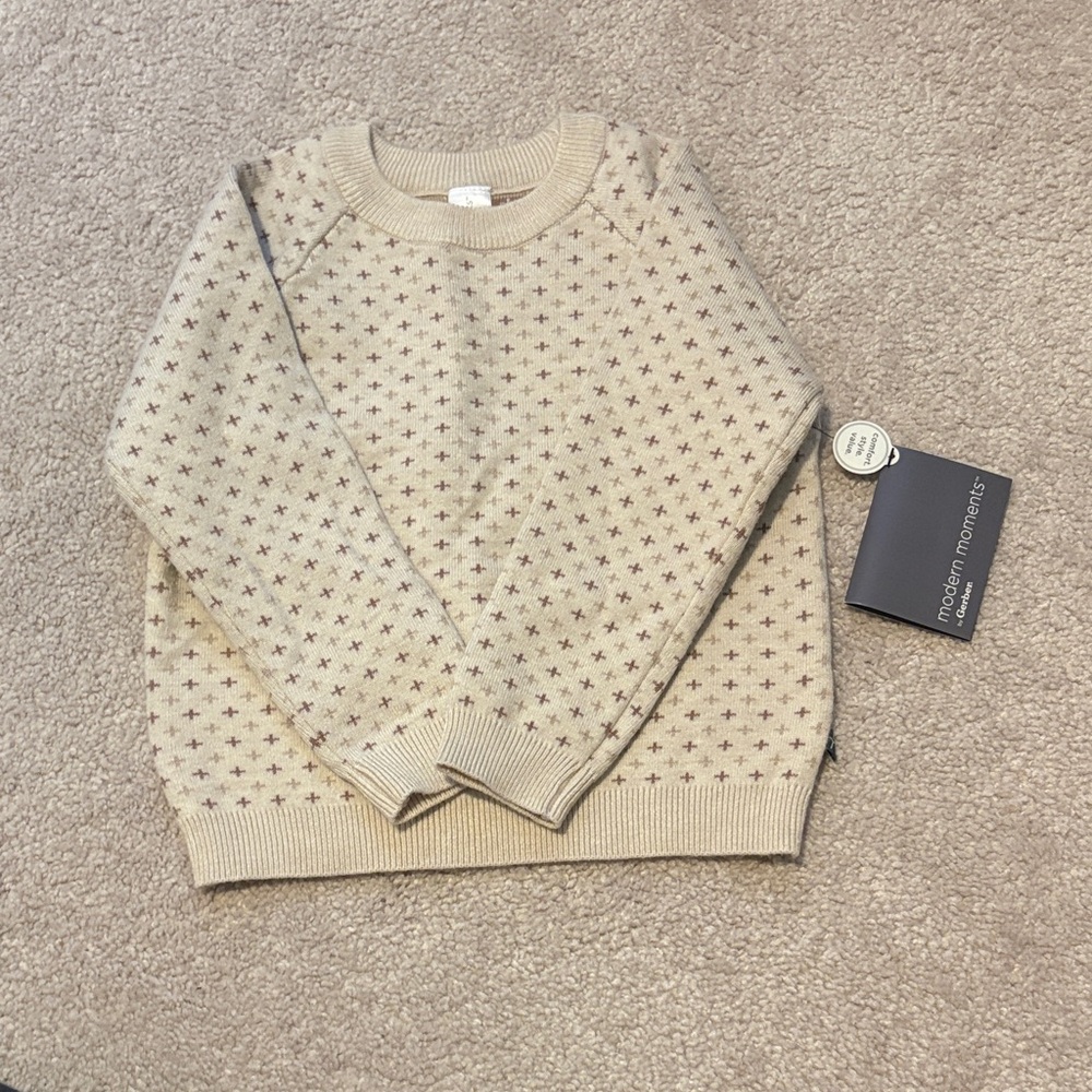 Kids Beige Star Pattern Sweater